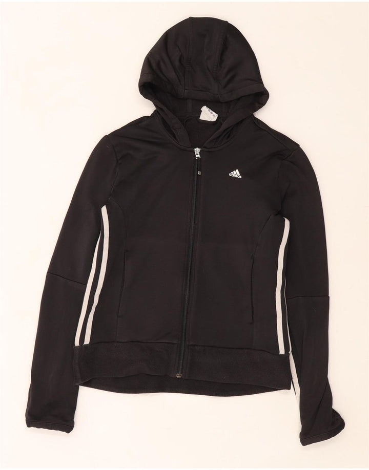 Adidas Climawarm Zip Sudadera con capucha para mujer Reino Unido 12 Mediano Negro Poliéster