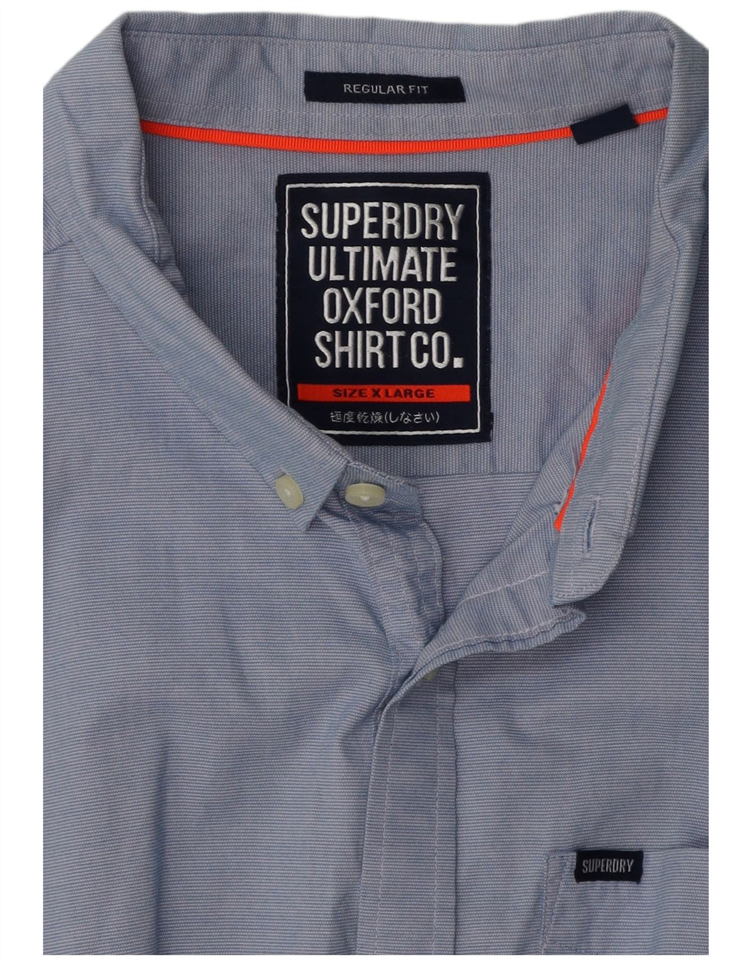 SUPERDRY Camisa Regular Fit XL De Algodón A Rayas Azul Hombre
