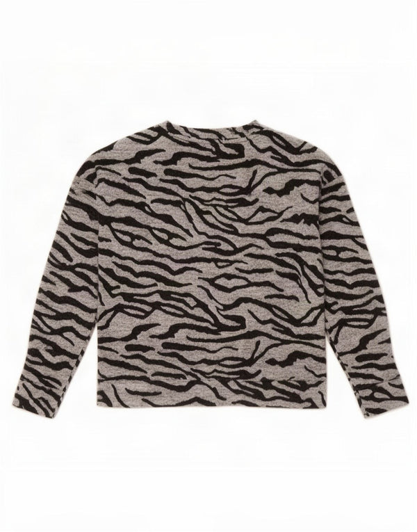 Marks & Spencer Top para mujer de manga larga UK 42 Estampado animal gris medio