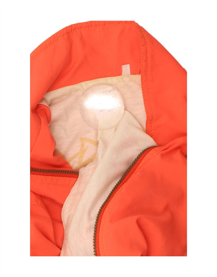 VINTAGE Mujer Chándal Top Chaqueta Reino Unido 12 Bloque de color naranja medio