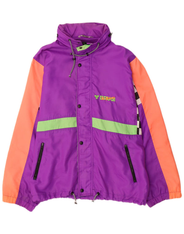 Brugi Chubasquero para hombre UK 44 2XL Púrpura Colorblock Poliéster