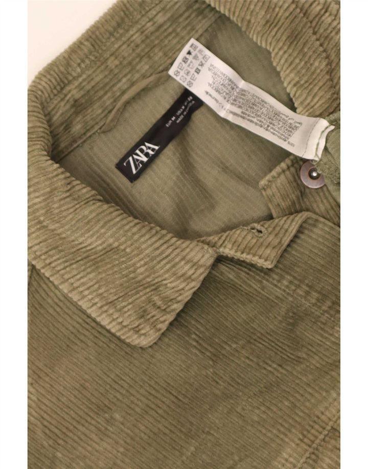 Zara Mujer Chaqueta De Pana Extragrande UK 44 Algodón Caqui Mediano