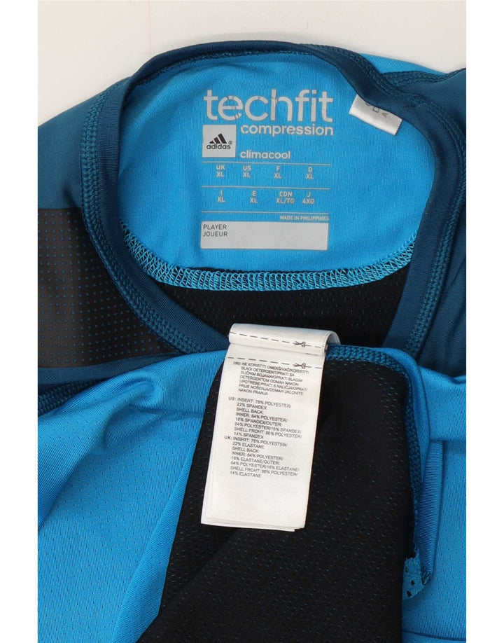 Adidas Hombre Climacool Camiseta Top XL Azul Colorblock Poliéster
