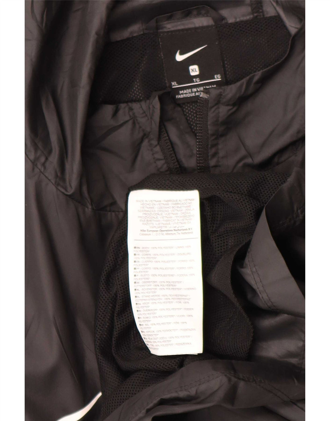 Nike Chaqueta impermeable con capucha gráfica para hombre UK 42 XL Poliéster negro