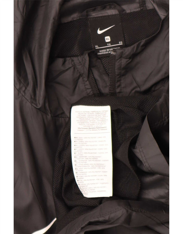 Nike Chaqueta impermeable con capucha gráfica para hombre UK 42 XL Poliéster negro