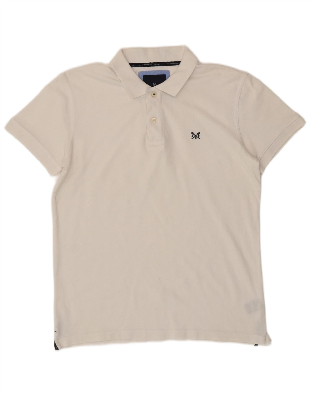CREW CLOTHING Polo para hombre grande de algodón blanco