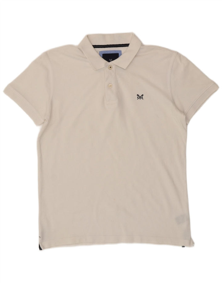 CREW CLOTHING Polo para hombre grande de algodón blanco