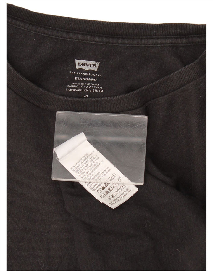 Levi's Camiseta estándar para hombre Top grande de algodón negro