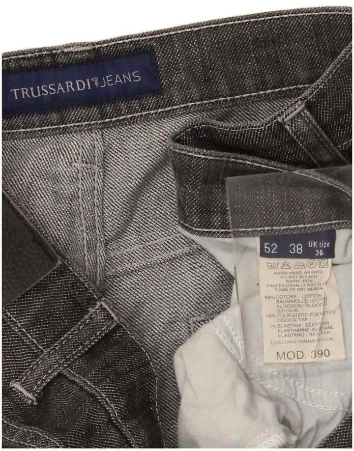 TRUSSARDI Vaqueros rectos para hombre W36 L27 Algodón gris