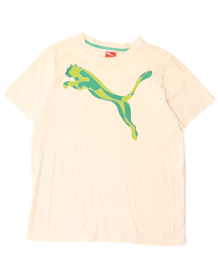 Puma - Camiseta gráfica para hombre, talla grande, algodón blanco