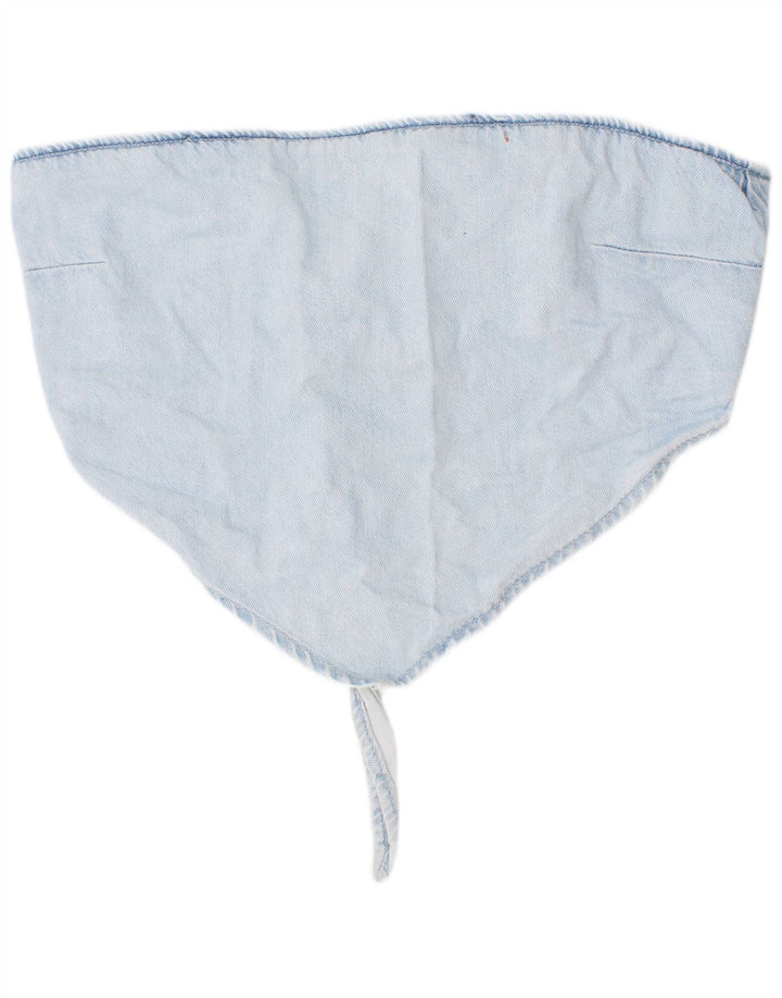 Zara Mujer Crop Top Denim Azul Medio Algodón