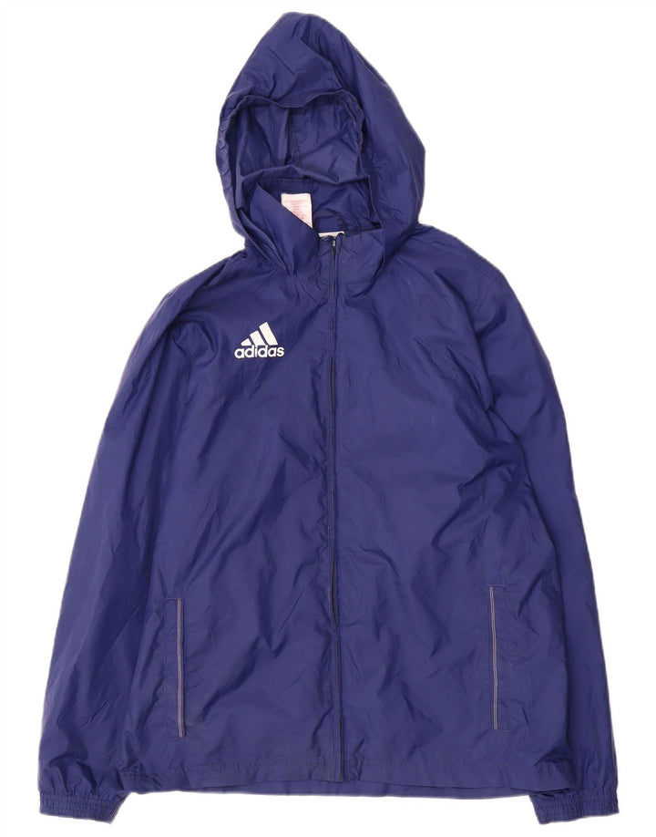 Adidas Chubasquero con capucha para niño 13-14 años Azul Marino Poliéster