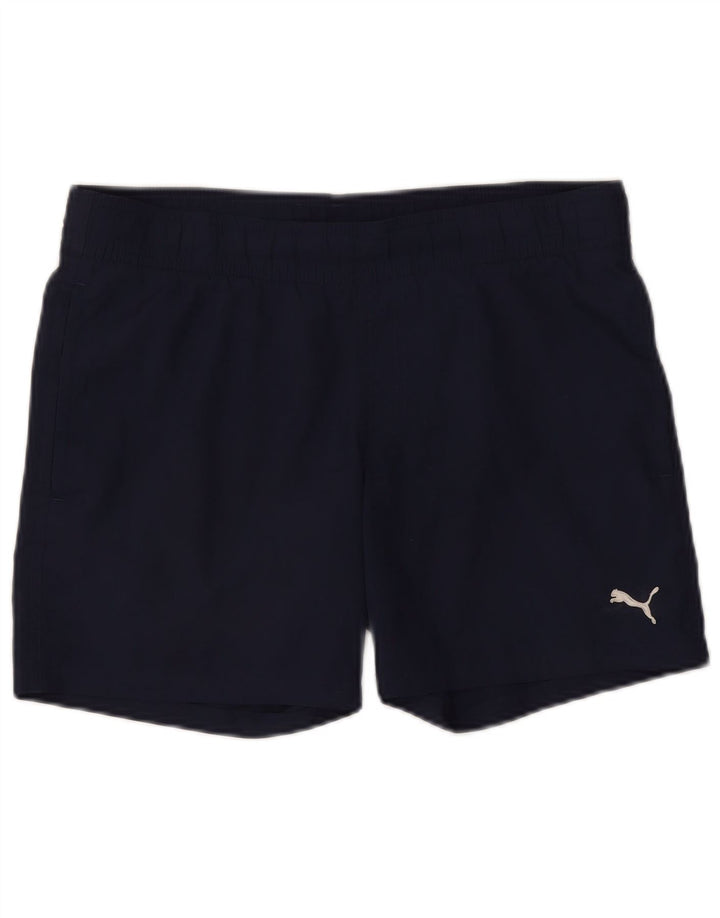 Puma Pantalones cortos deportivos para hombre pequeño poliéster azul marino