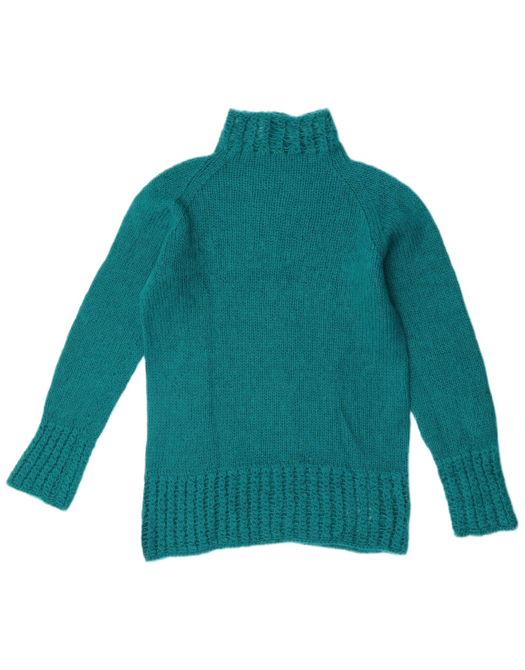 Vintage mujer cuello tortuga jersey suéter Reino Unido 12 turquesa medio