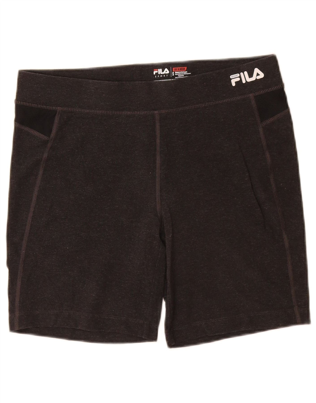 FILA Pantalones cortos deportivos para mujer UK 8 Small Gris Colorblock Algodón
