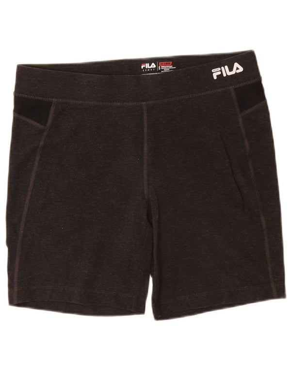 FILA Pantalones cortos deportivos para mujer UK 8 Small Gris Colorblock Algodón
