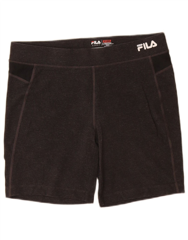 FILA Pantalones cortos deportivos para mujer UK 8 Small Gris Colorblock Algodón