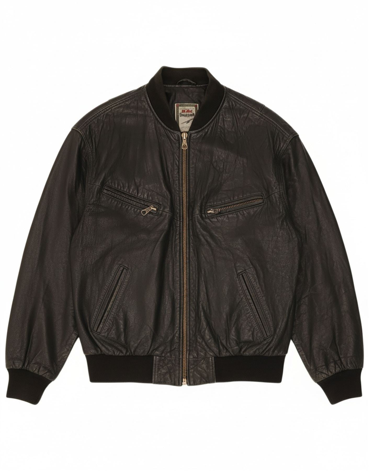 LINDBERGH Mens Leather Jacket UK 40 Large Black Vintage Lindbergh and Second-Hand Lindbergh from Messina Hembry 