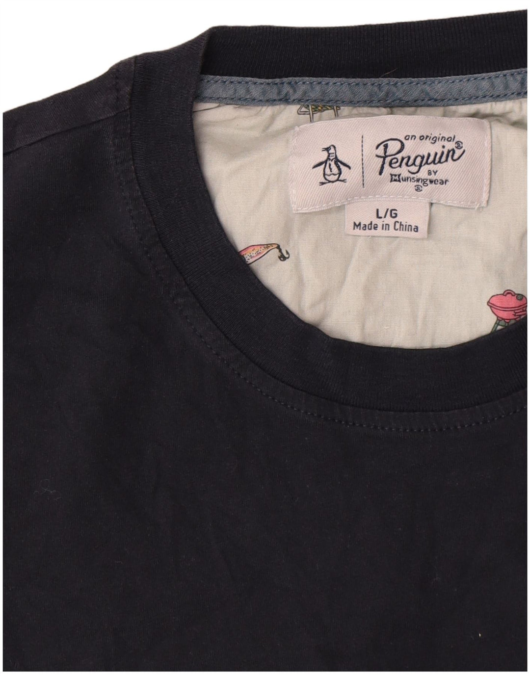 Penguin - Camiseta para hombre, talla grande, color azul marino, algodón