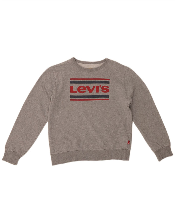 LEVI'S Sudadera estampada para niños 11-12 años Algodón gris