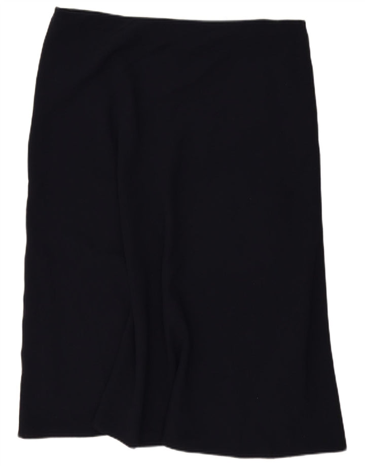 Marks & Spencer Falda midi para mujer UK 18 XL W40 Poliéster azul marino