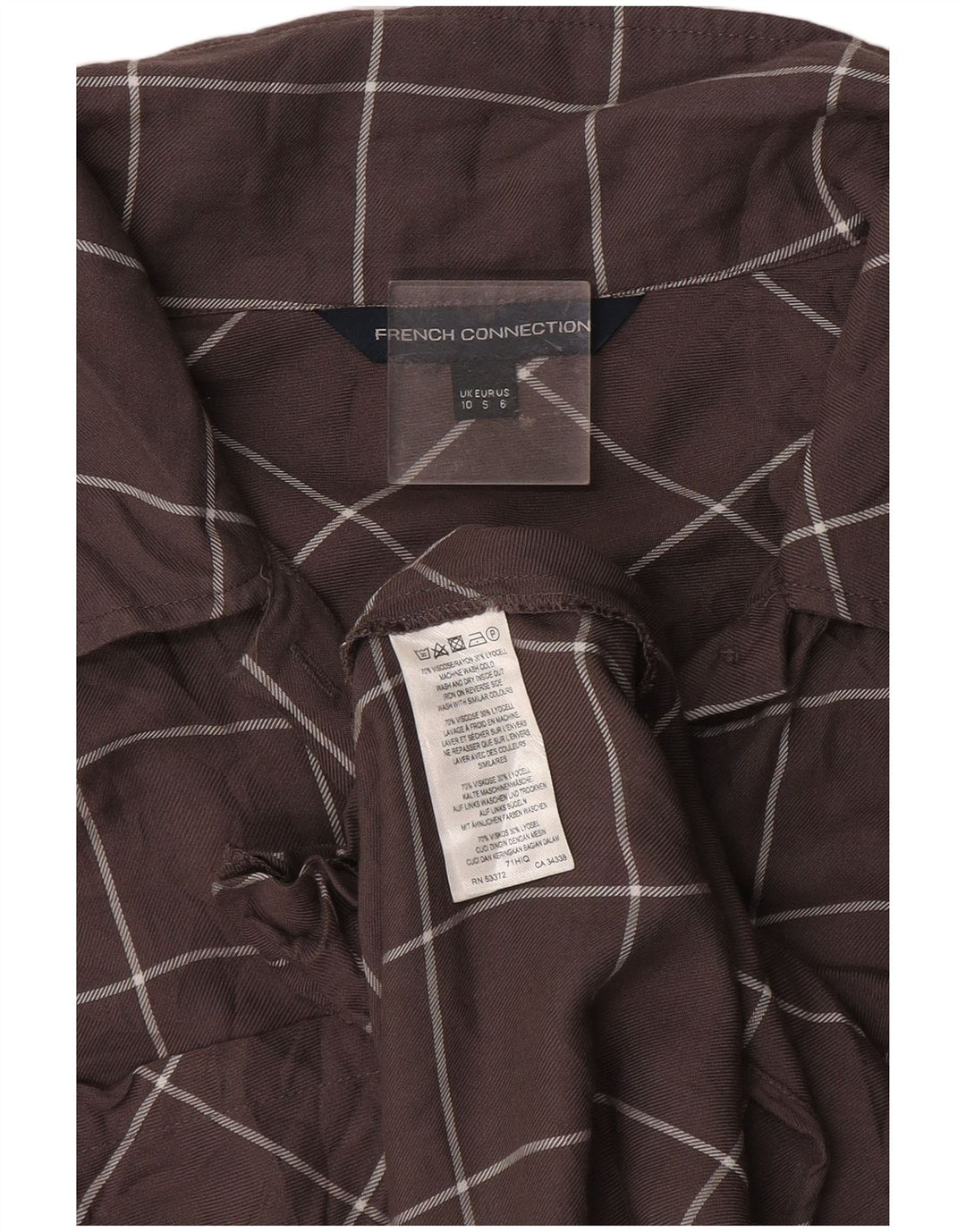 Vestido recto de manga larga para mujer de French Connection UK 40 Small Grey Check
