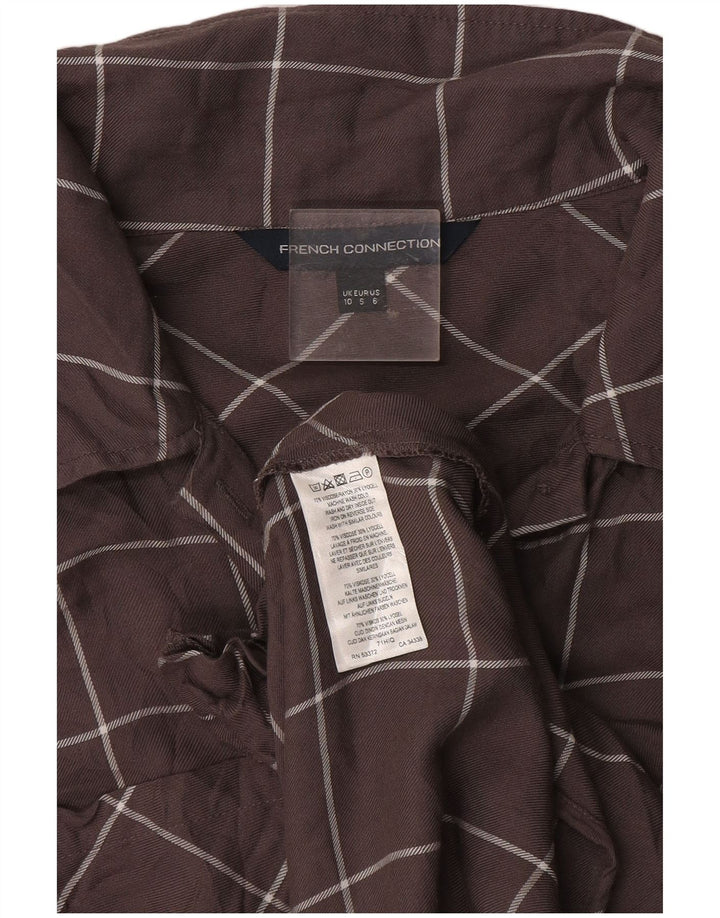 Vestido recto de manga larga para mujer de French Connection UK 40 Small Grey Check