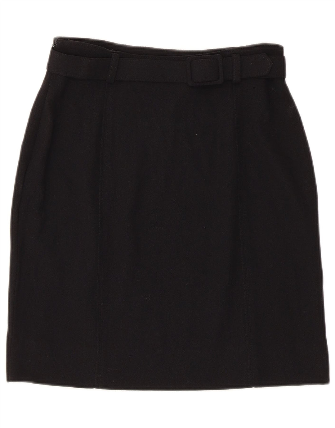 Falda recta vintage para mujer IT 42 Mediana W26 Lana negra