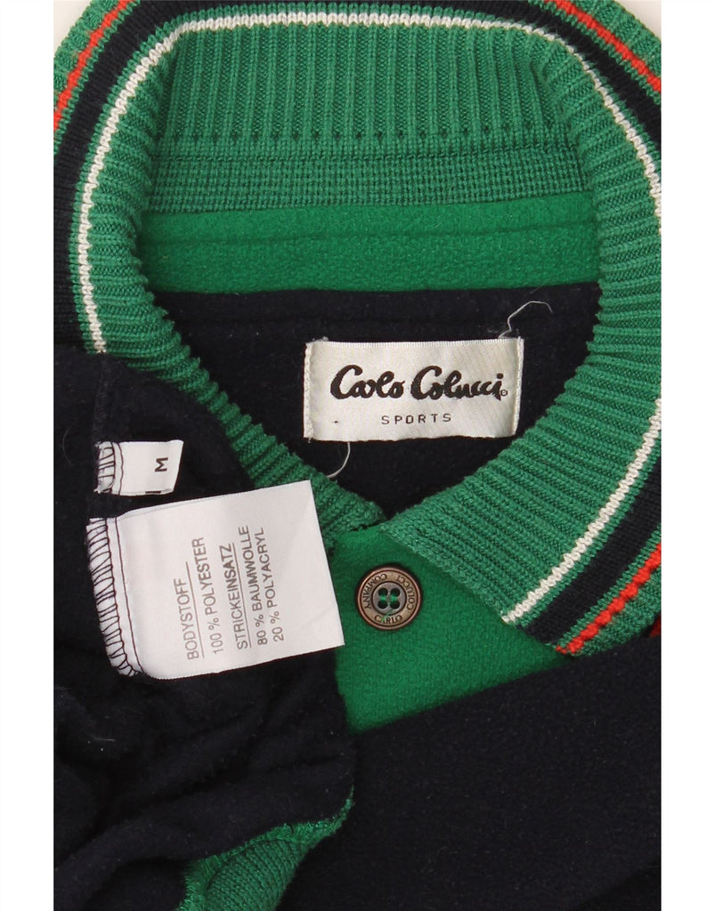 CARLO COLUCCI Mens Fleece Jumper Medium Navy Blue Polyester Vintage Carlo Colucci and Second-Hand Carlo Colucci from Messina Hembry 