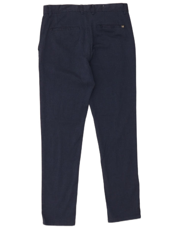 Zara Mens Slim Chino Pantalones EU 38 Small W30 L29 Azul Marino Poliéster