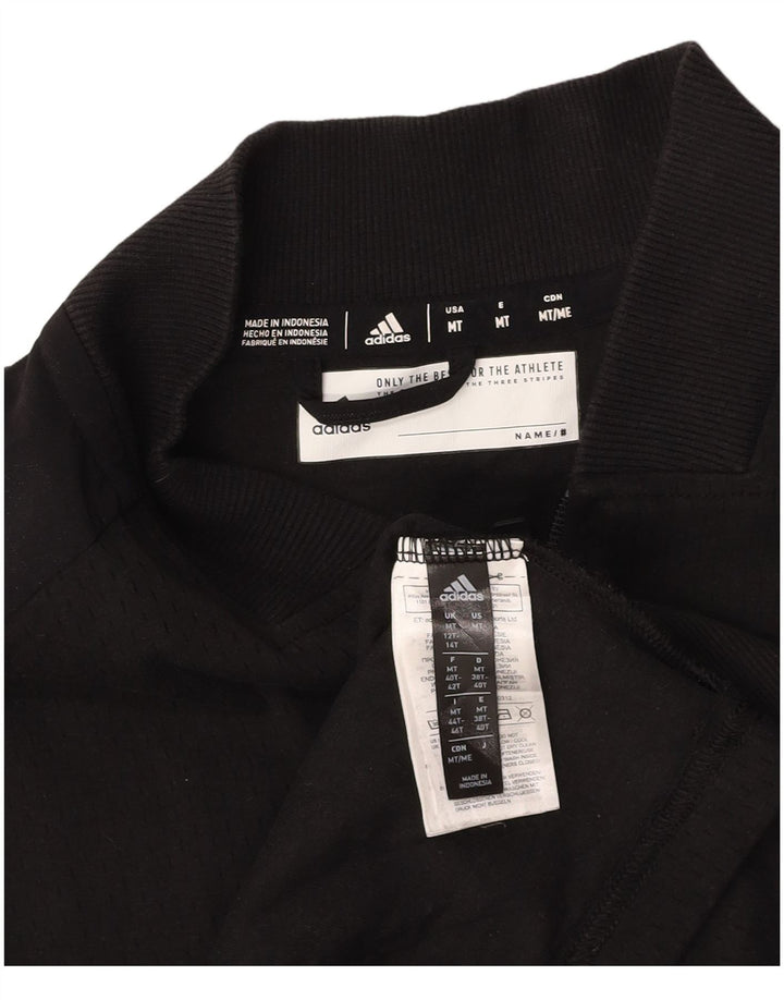 ADIDAS Mujer Climalite Graphic Chándal Top Chaqueta Reino Unido 12/14 Mediano Negro