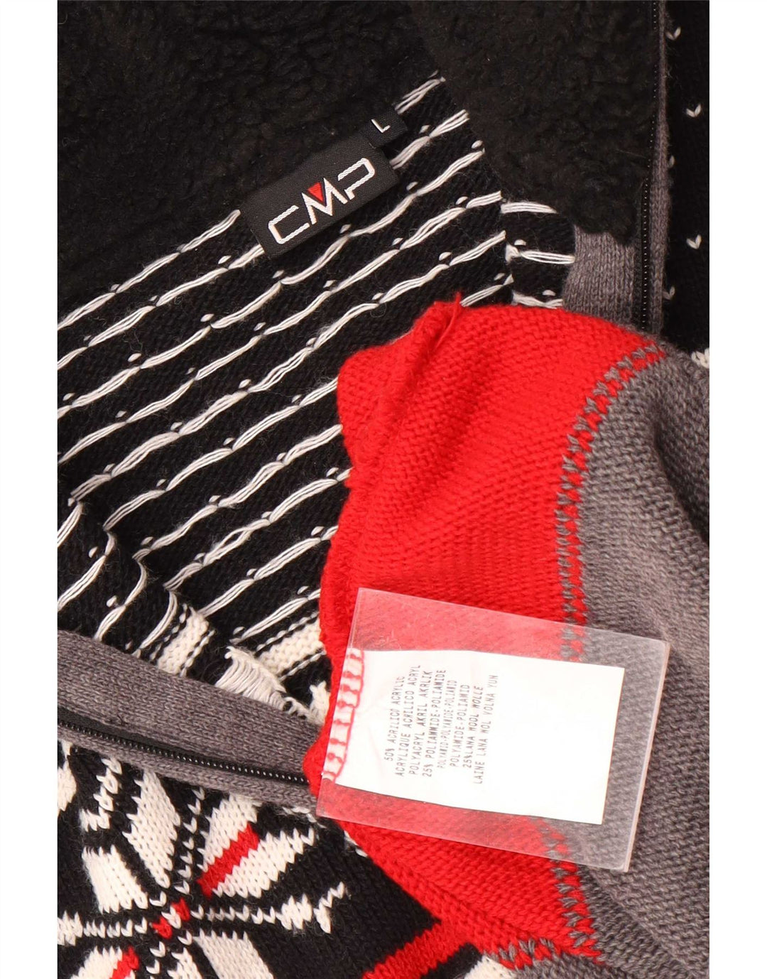 CMP Suéter tipo jersey con cuello y cremallera para hombre Acrílico gris Fair Isle grande