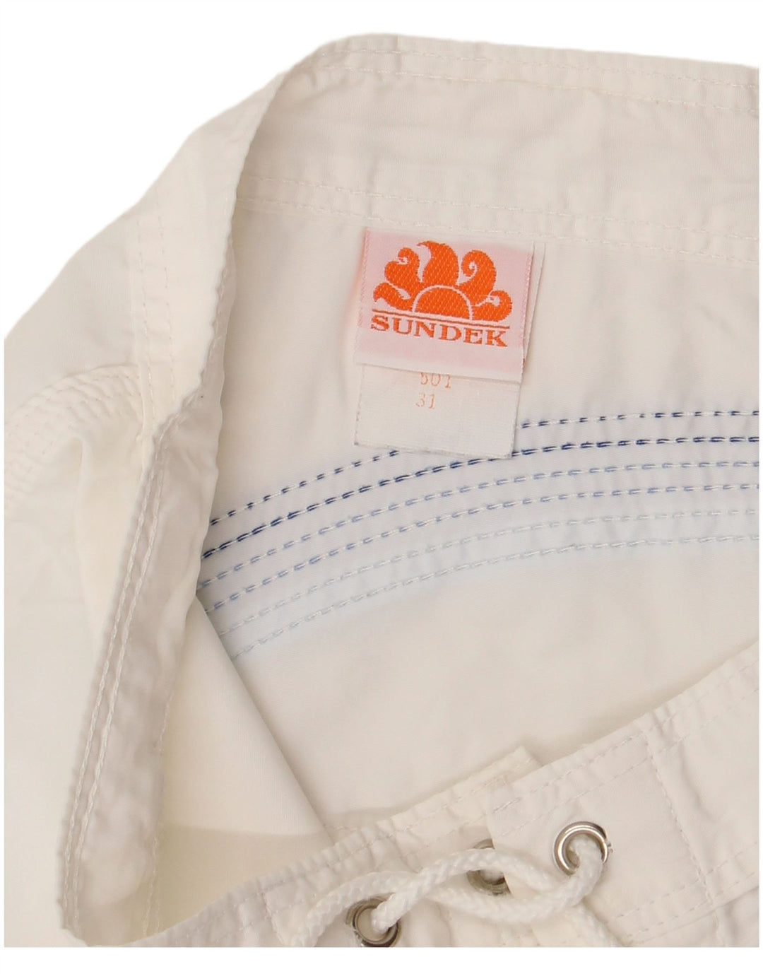 SUNDEK Bañador Hombre Mediano Rayas Blancas Nylon