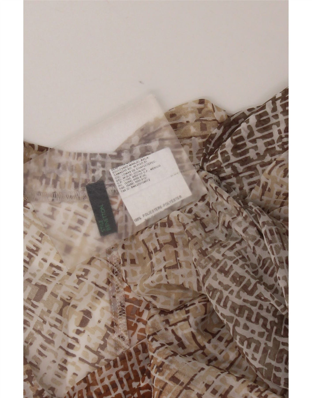 Benetton Blusa Sin Mangas para Mujer UK 42 Mediano Multicolor Geométrico