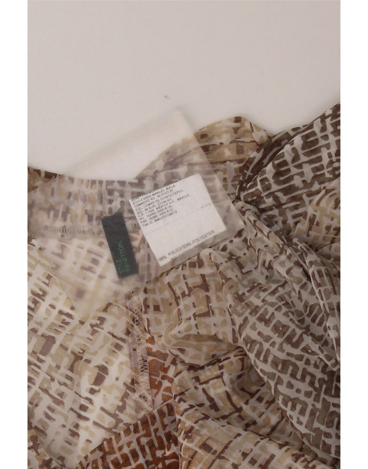 Benetton Blusa Sin Mangas para Mujer UK 42 Mediano Multicolor Geométrico