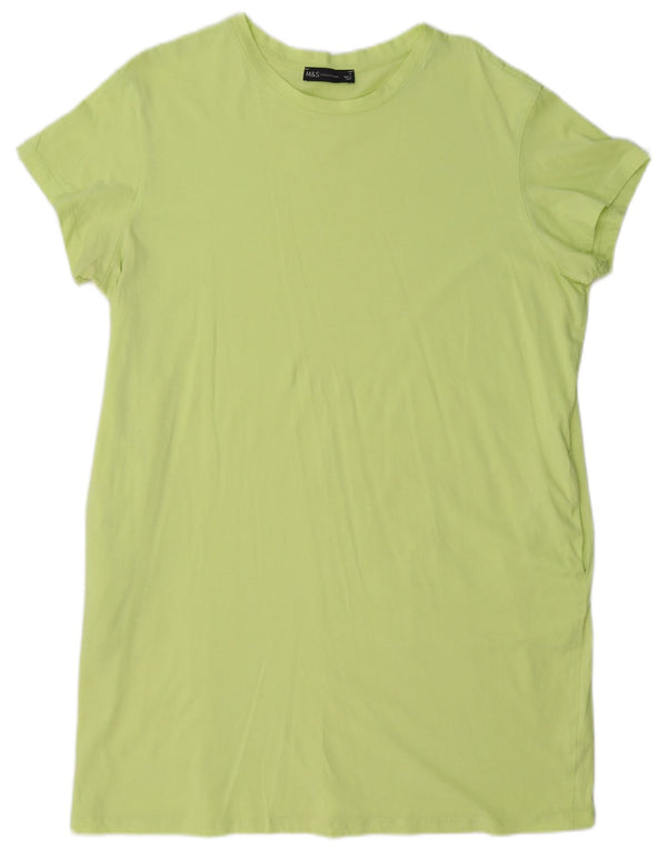 Marks & Spencer Vestido tipo camiseta para mujer UK 46 Grande Algodón verde