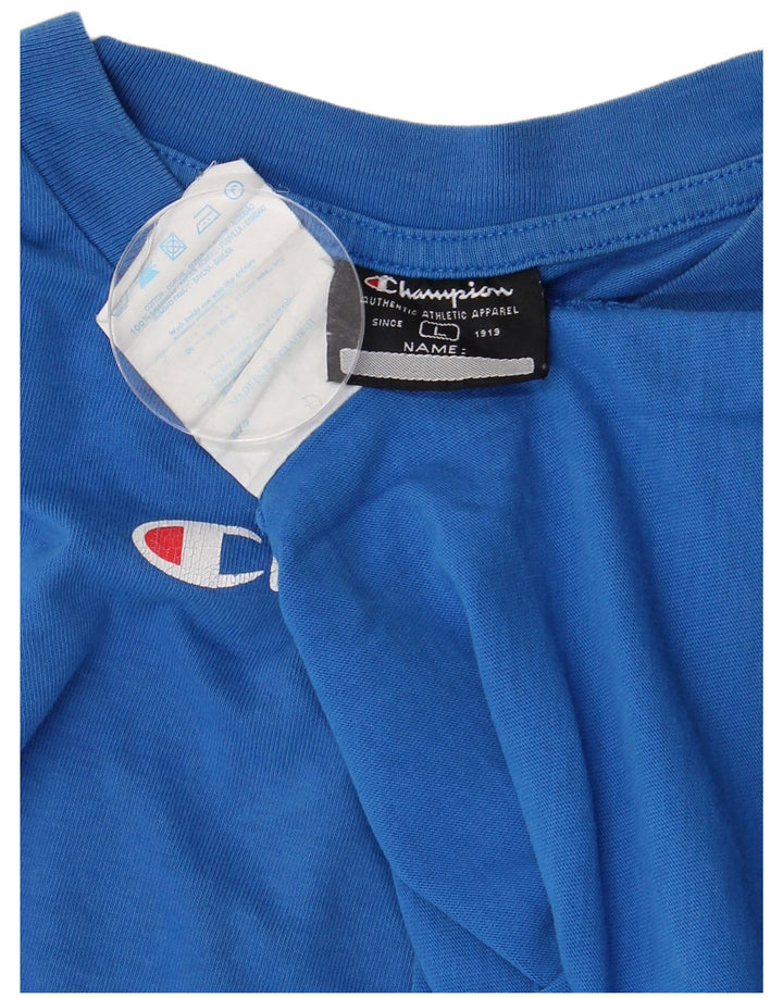 CHAMPION Camiseta gráfica para hombre Top grande de algodón azul