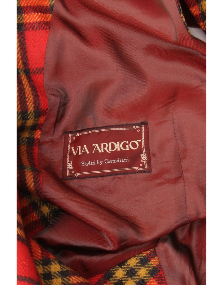 Via Ardigo Chaleco para hombre pequeño a cuadros rojos