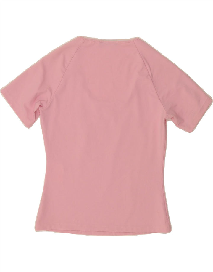 ROCCOBAROCCO Womens Graphic T-Shirt Top IT 42 Medium Pink Polyamide Vintage Roccobarocco and Second-Hand Roccobarocco from Messina Hembry 