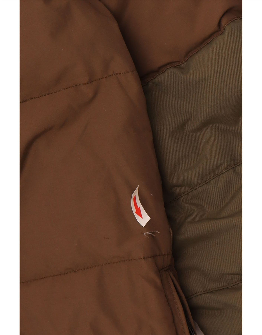 Blauer Chaqueta Acolchada Estampada Para Hombre UK 38 Nylon Color Block Marrón Medio