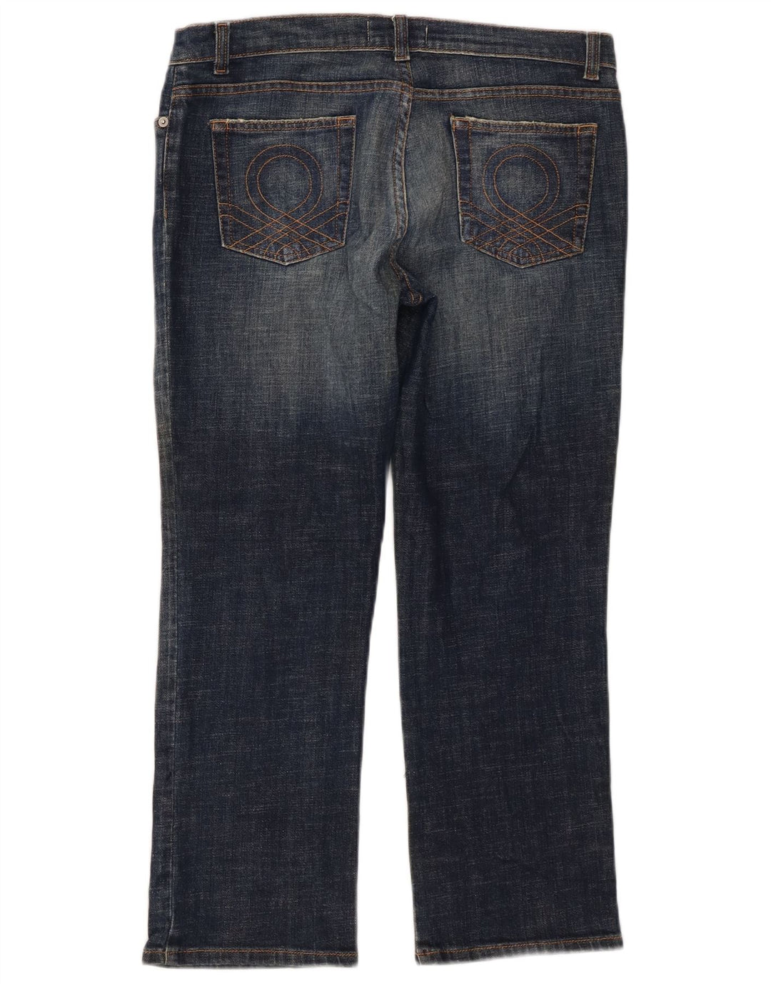Benetton Vaqueros Cropped Mujer W32 L25 Azul