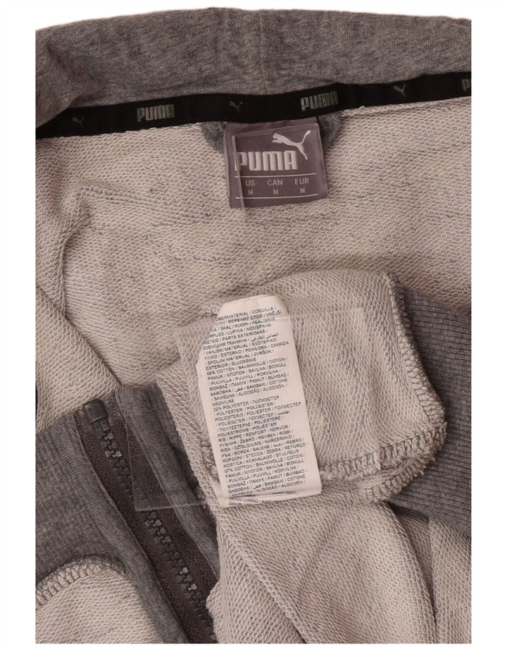 PUMA Sudadera con capucha y cremallera para hombre Algodón gris medio