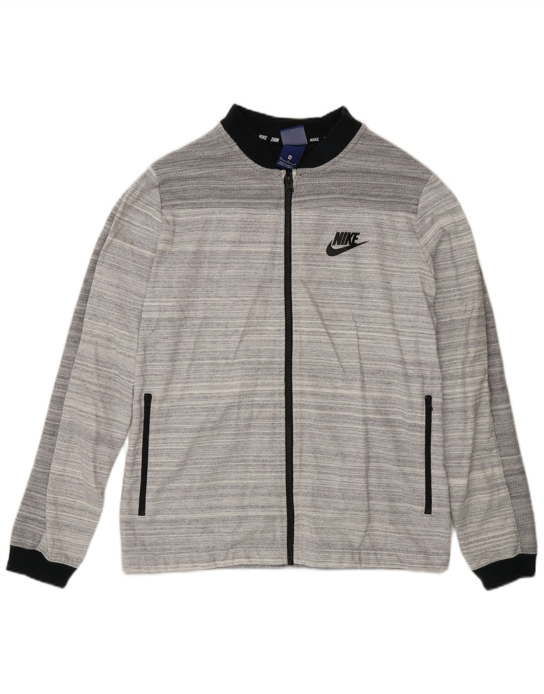 Chaqueta Nike Mujer Regular Fit Chándal Top De Algodón A Rayas Gris Medio