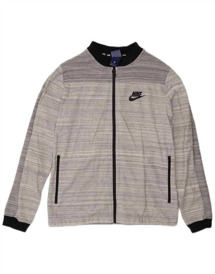 Chaqueta Nike Mujer Regular Fit Chándal Top De Algodón A Rayas Gris Medio
