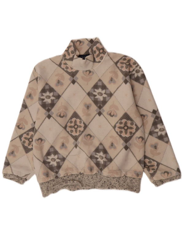 American Place Jersey de forro polar para mujer UK 44 Poliéster floral beige medio
