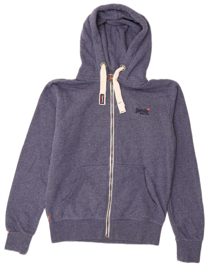 SUPERDRY Suéter con capucha y cremallera para hombre Algodón azul medio