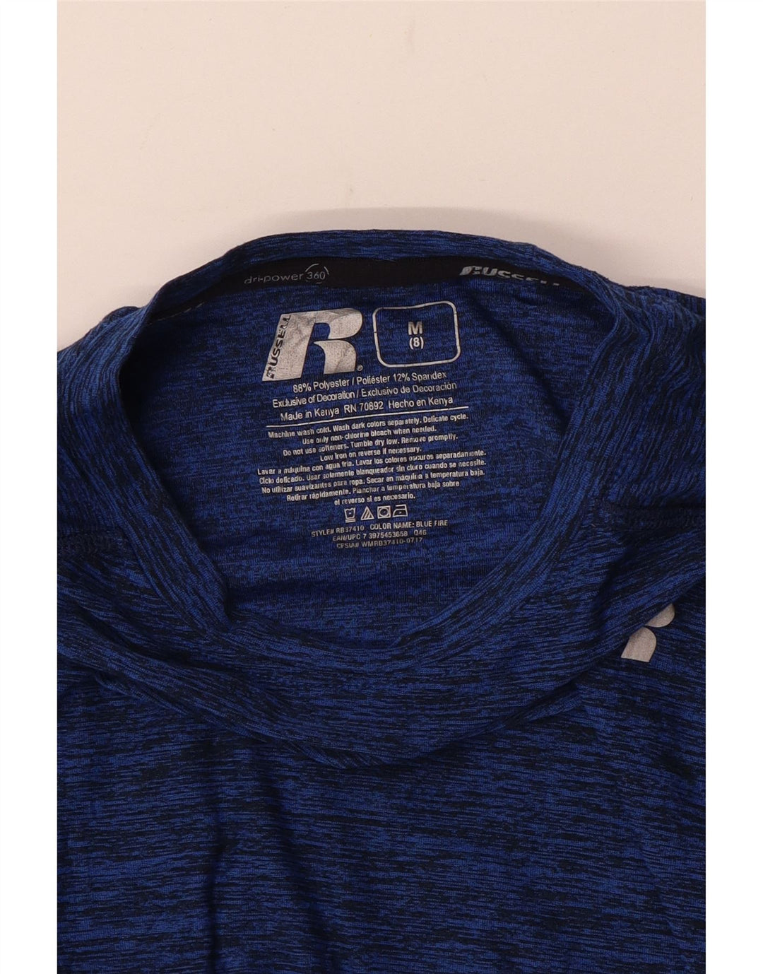 Russell Athletic Boys Dri-Power Top Manga Larga 7-8 Años Medio Azul Marino