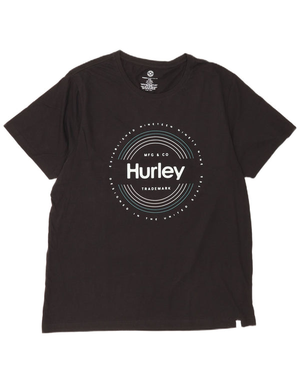 Hurley Camiseta gráfica para hombre Top 2XL Algodón negro
