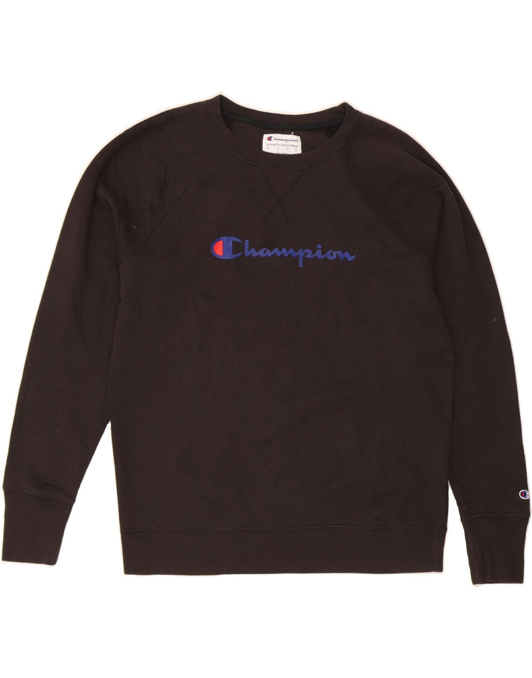 CHAMPION Womens Graphic Sweatshirt Jumper UK 16 Large Black Vintage Champion and Second-Hand Champion from Messina Hembry 