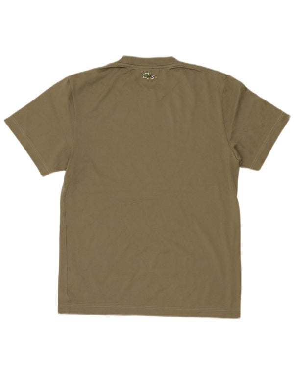 Lacoste Camiseta gráfica de ajuste clásico para hombre talla 2 XS algodón caqui